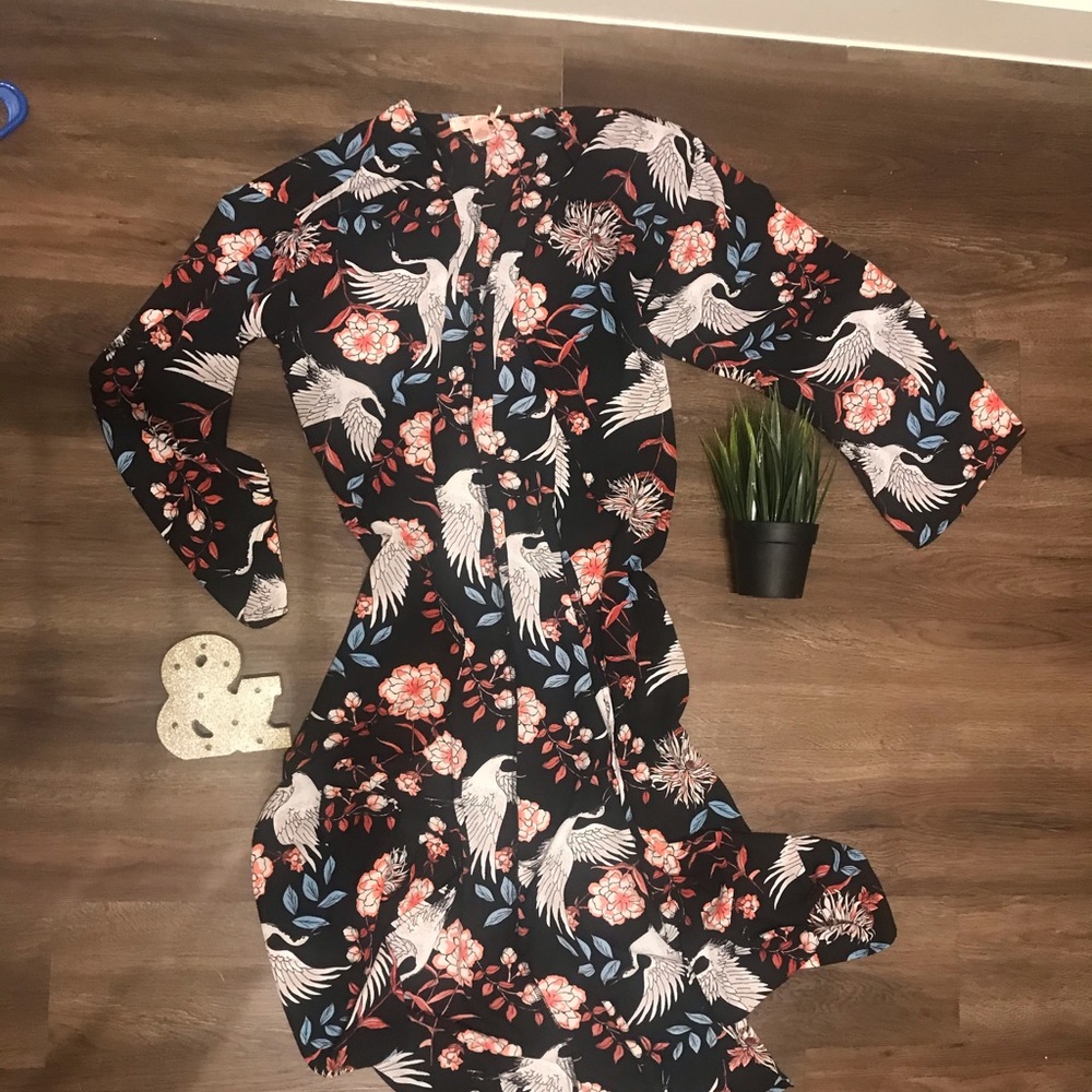 Band of Gypsies Crane Floral Kimono